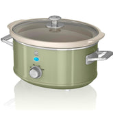 Swan Retro Grey 3.5L Slow Cooker with 3 Heat Settings & Keep Warm – 200W